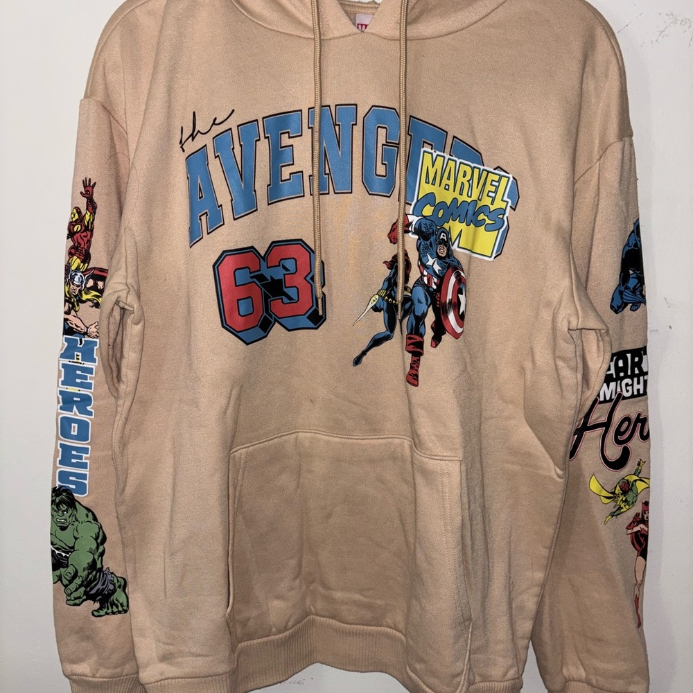 Marvel Beige Avengers Graphic Hoodie